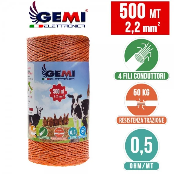 Alambre 500 m 2.2 mm² para pastores eléctricos