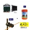 Pastor eléctrico Kit completo con panel solar: electrificador de 12 V y 500 m de cable de 6 mm² para valla eléctrica.