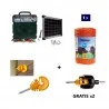 Pastor eléctrico Kit completo con panel solar: electrificador de 12 V y 500 m de cable de 6 mm² para madera para cerca eléctrica.