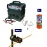 Pastor eléctrico Kit completo con electrificador de 12/220 V, 250 m de cable de 2,2 mm² y aisladores de hierro para cerca el