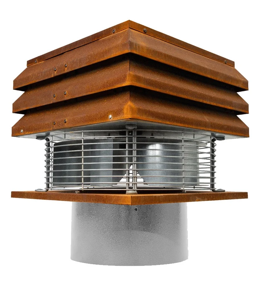 Profesional acero corten redondo Extractor de humo 