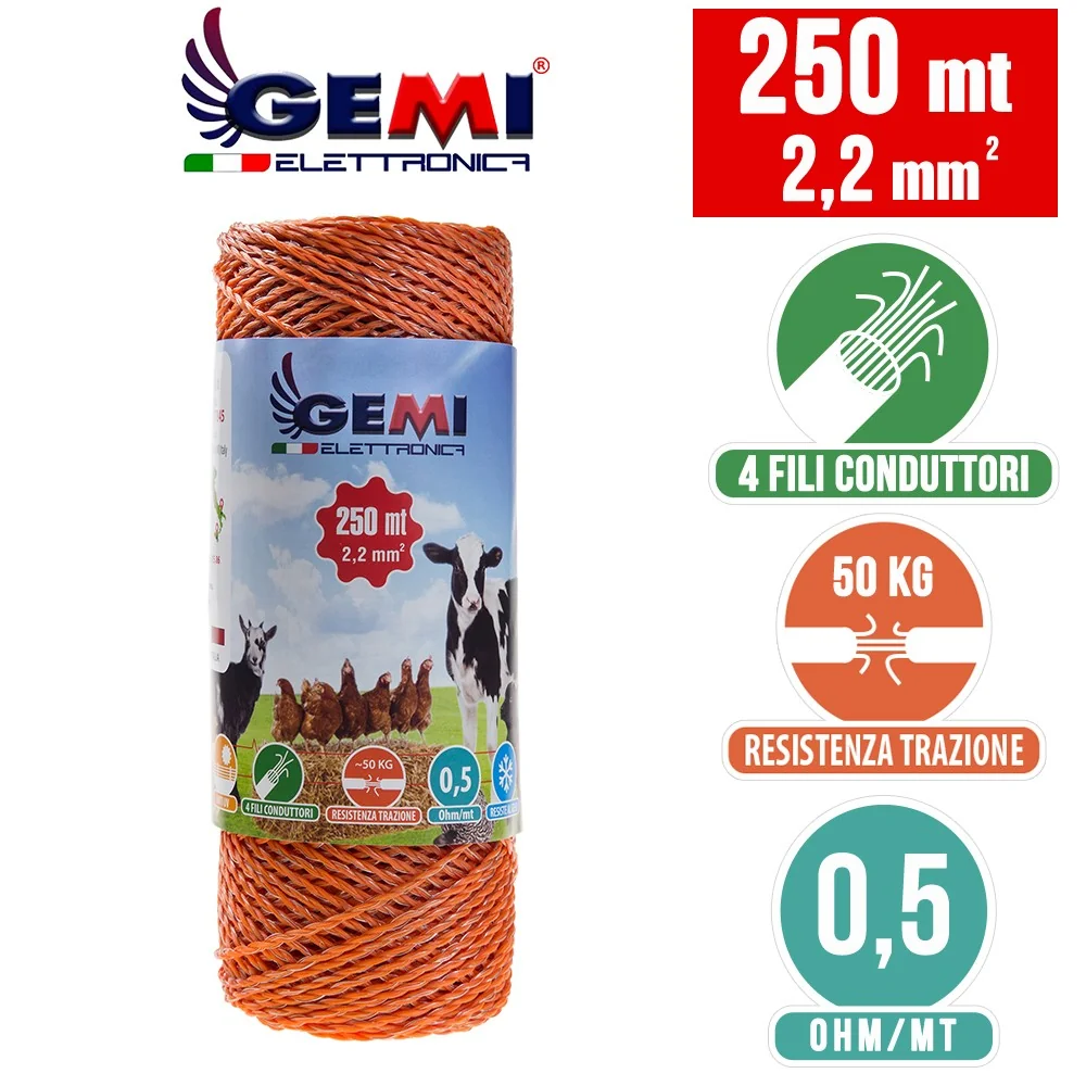Alambre 250 m 2.2 mm² para pastores eléctricos