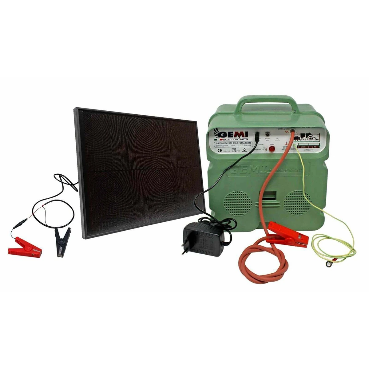 Electrificador para Cerca eléctrica con panel solar 12 V / 220V