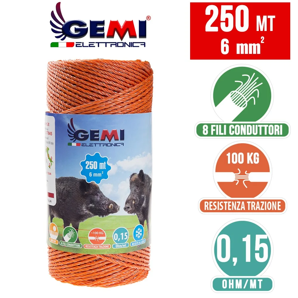 Alambre 250 m 6 mm² para pastores eléctricos